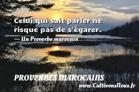 Celui qui sait parler ne risque pas de s égarer. - Un Proverbe marocain PROVERBES MAROCAINS