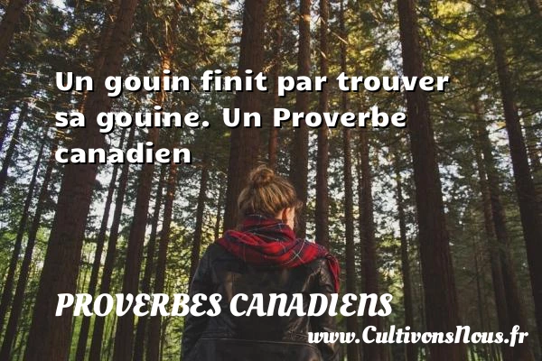 Un gouin finit par trouver sa gouine. - Proverbes canadiens - Proverbes philosophiques