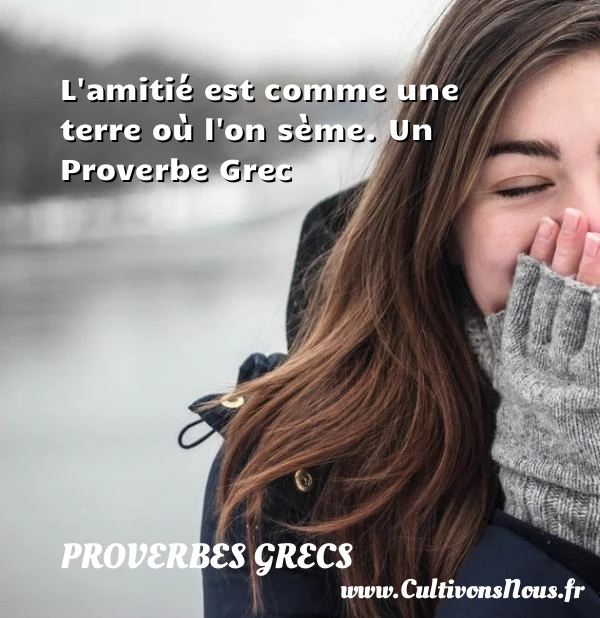 L’amitié est comme une terre où l’on sème. - Proverbes grecs - Proverbes philosophiques