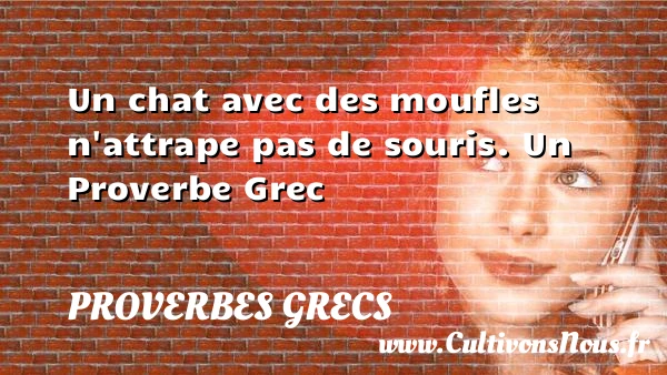 Un chat avec des moufles n’attrape pas de - Proverbes grecs - Proverbes fun - Proverbes philosophiques