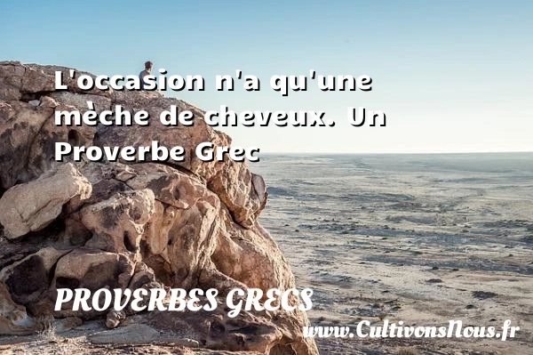 L’occasion n’a qu’une mèche de cheveux. - Proverbes grecs - Proverbes philosophiques