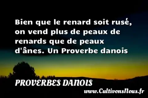 Bien que le renard soit rusé, on vend plus de peaux de renards que de peaux d ânes. Un Proverbe danois PROVERBES DANOIS