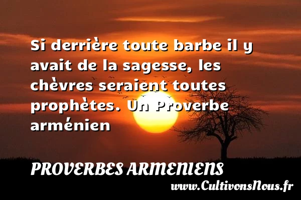 Si derrière toute barbe il y avait de la sagesse, les chèvres - Proverbes armeniens - Proverbes philosophiques