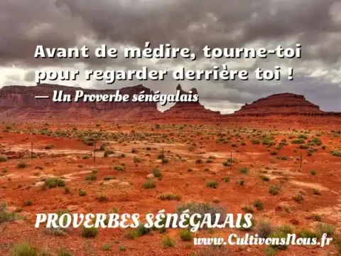 Avant de médire, tourne-toi pour regarder derrière toi ! - Un Proverbe sénégalais PROVERBES SÉNÉGALAIS