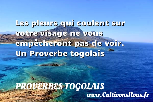 Les pleurs qui coulent sur votre visage ne vous empêcheront - Proverbes togolais - Proverbes philosophiques