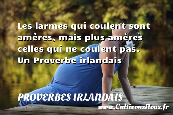 Les larmes qui coulent sont amères, mais plus amères celles - Proverbes irlandais - Proverbes philosophiques