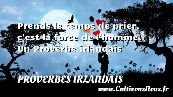 Prends le temps de prier, c’est la force de - Proverbes irlandais - Proverbes philosophiques