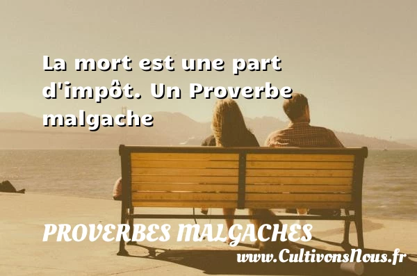La mort est une part d’impôt. - Proverbes malgaches