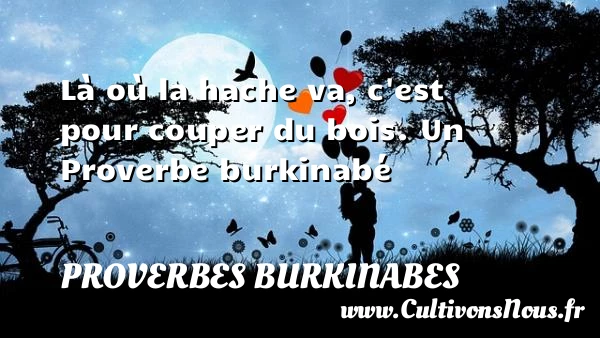 Là où la hache va, c’est pour couper - Proverbes burkinabes - Proverbes fun - Proverbes philosophiques