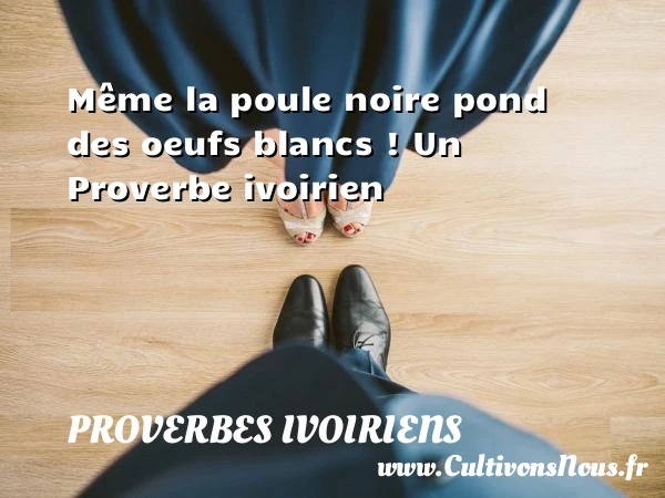 Même la poule noire pond des oeufs blancs - Proverbes ivoiriens - Proverbes philosophiques