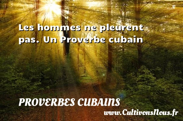 Les hommes ne pleurent pas. - Proverbes cubains - Proverbes fun - Proverbes philosophiques
