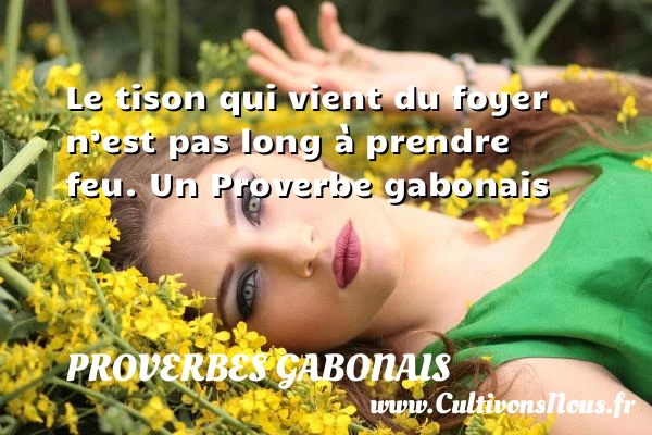 Le tison qui vient du foyer n’est pas - Proverbes gabonais - Proverbes fun