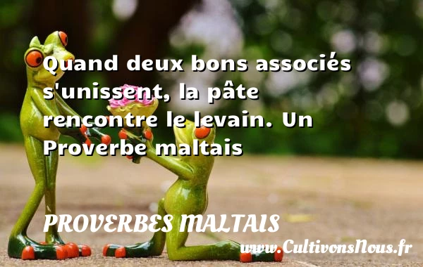 Quand deux bons associés s’unissent, la pâte rencontre le - Proverbes maltais - Proverbes fun - Proverbes philosophiques