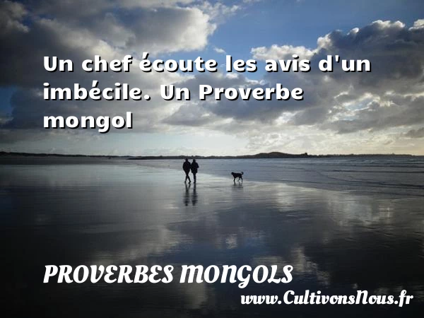 Un chef écoute les avis d’un imbécile. - Proverbes mongols